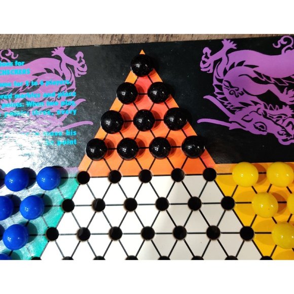 Vintage Golden Classic Games Chinese Checkers Board Game 60 Marbles Used - Picture 9 of 13
